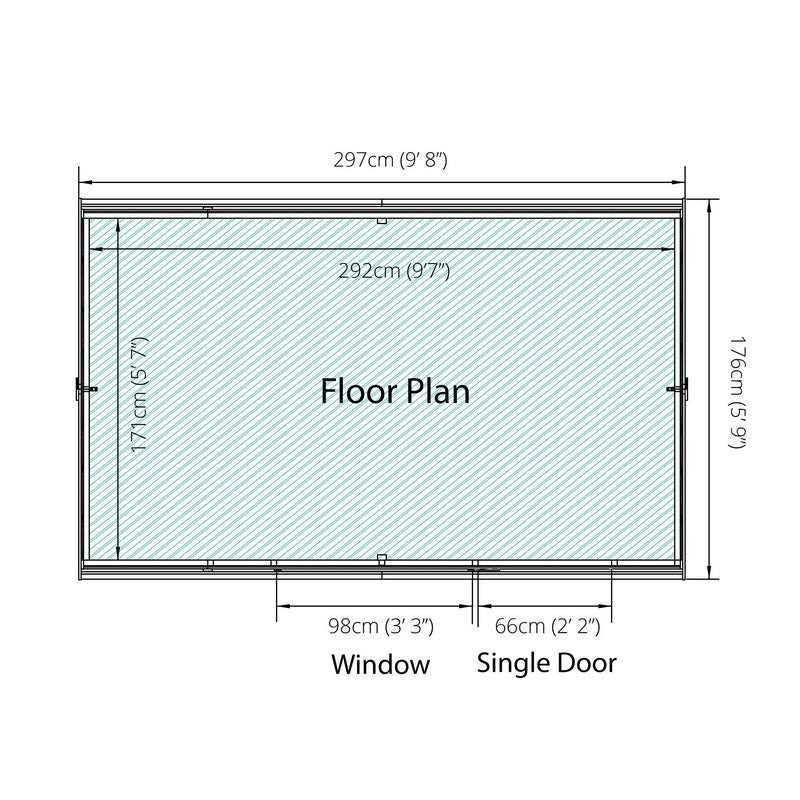 Mercia 9' 10" x 6' 3" Reverse Apex Shed - Budget Dip Treated Overlap