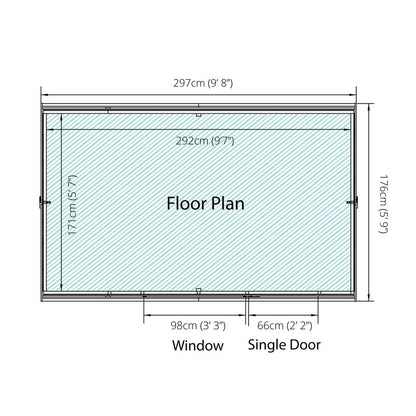 Mercia 9' 10" x 6' 3" Reverse Apex Shed - Budget Dip Treated Overlap