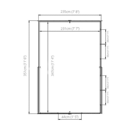 Mercia 8' 1" x 11' 8" Apex Shed - Budget Dip Treated Overlap