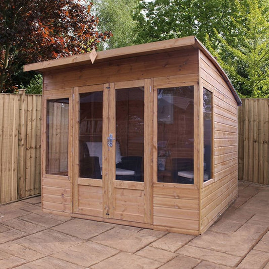 Mercia Helios 8' 2" x 9' 7" Curved Summerhouse - Premium Dip Treated Shiplap