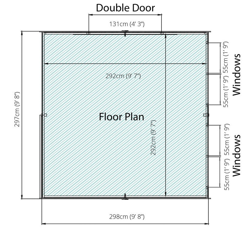 Mercia 10' 2" x 9' 11" Apex Shed - Budget Dip Treated Overlap