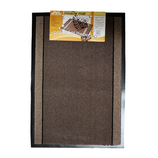 90x60cm JVL Miracle Barrier Mat - Brown Stripe