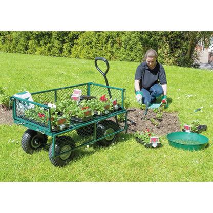 Draper Tools Steel Mesh Gardeners Cart 86.5x46.5x21 cm Green and Black