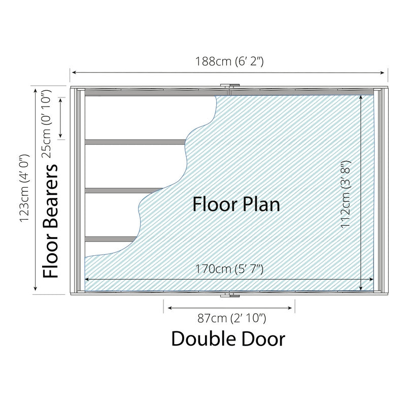 Mercia 6' 2" x 4' 2" Apex Shed - Budget Dip Treated Overlap