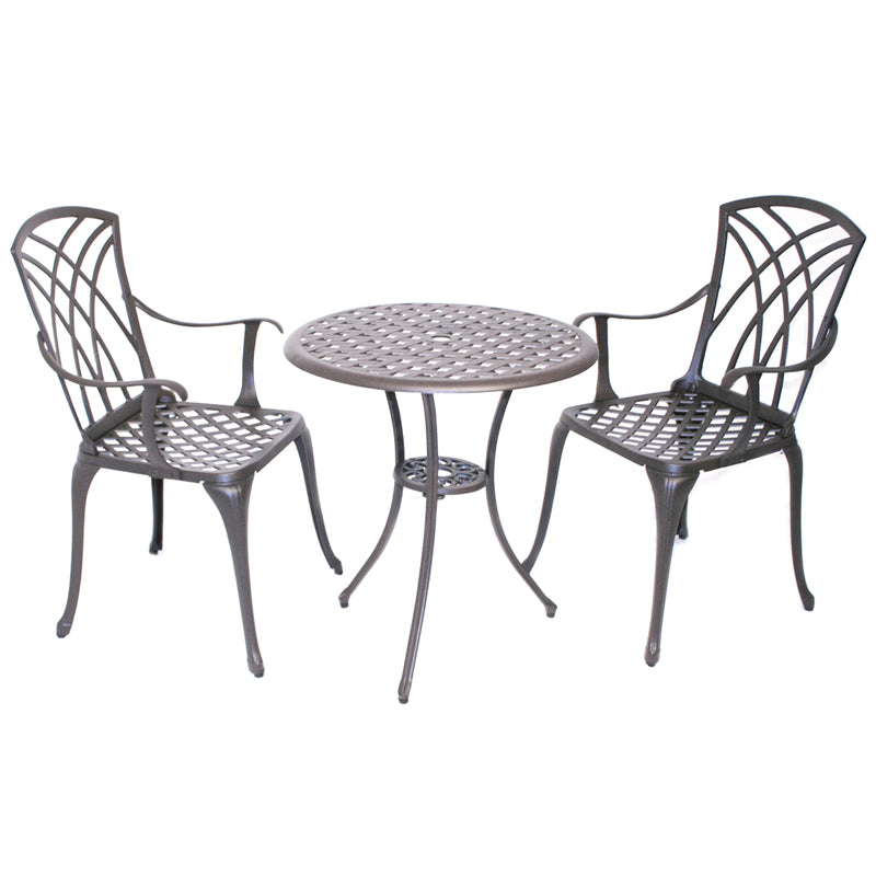 Essentials Garden Bistro Set by Wensum - 2 Seats Cream Cushions