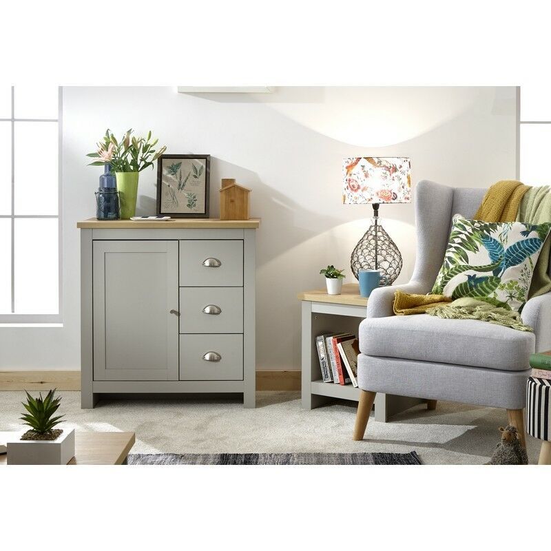 Lancaster Sideboard Grey 1 Door 3 Drawers