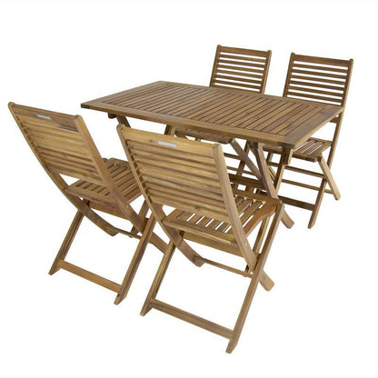 Acacia Wood Garden Patio Dining Set by Wensum - 4 Seats - Croft Home & Garden