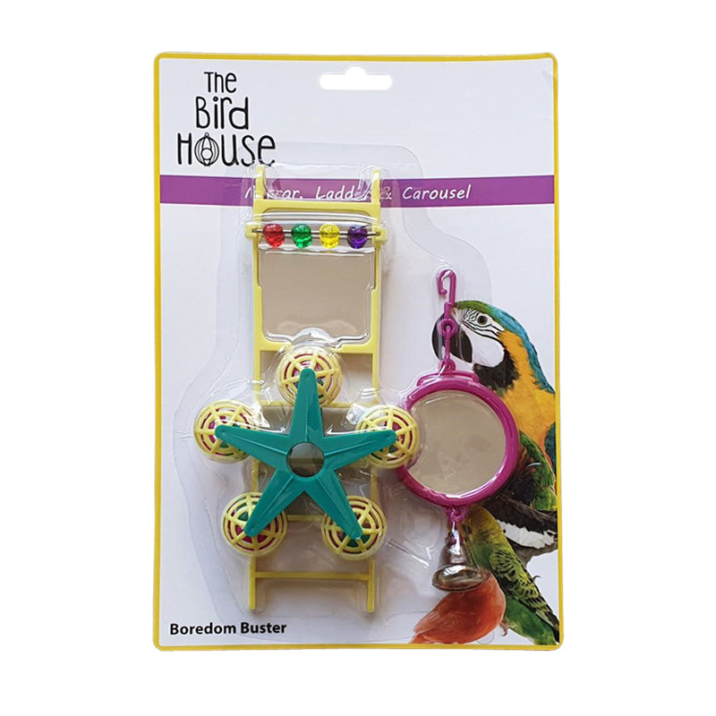 The Bird House Multi Mirror Bird Toy Yellow