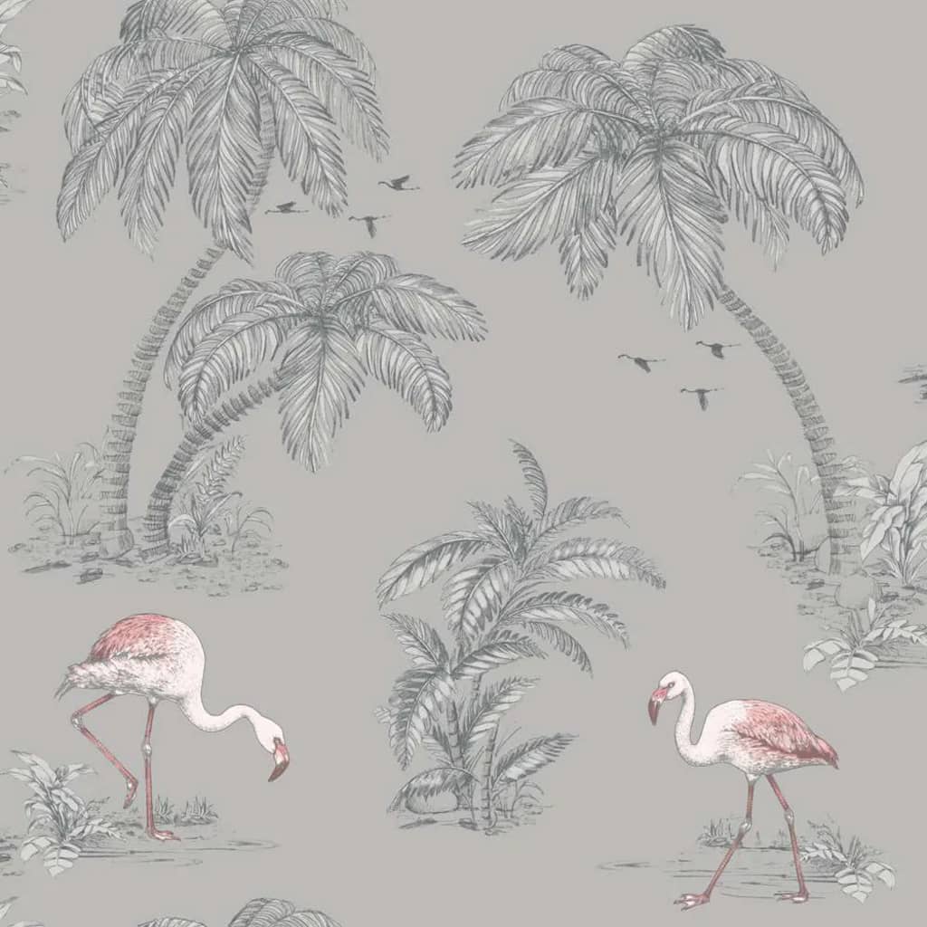 DUTCH WALLCOVERINGS Wallpaper Flamingo Grey