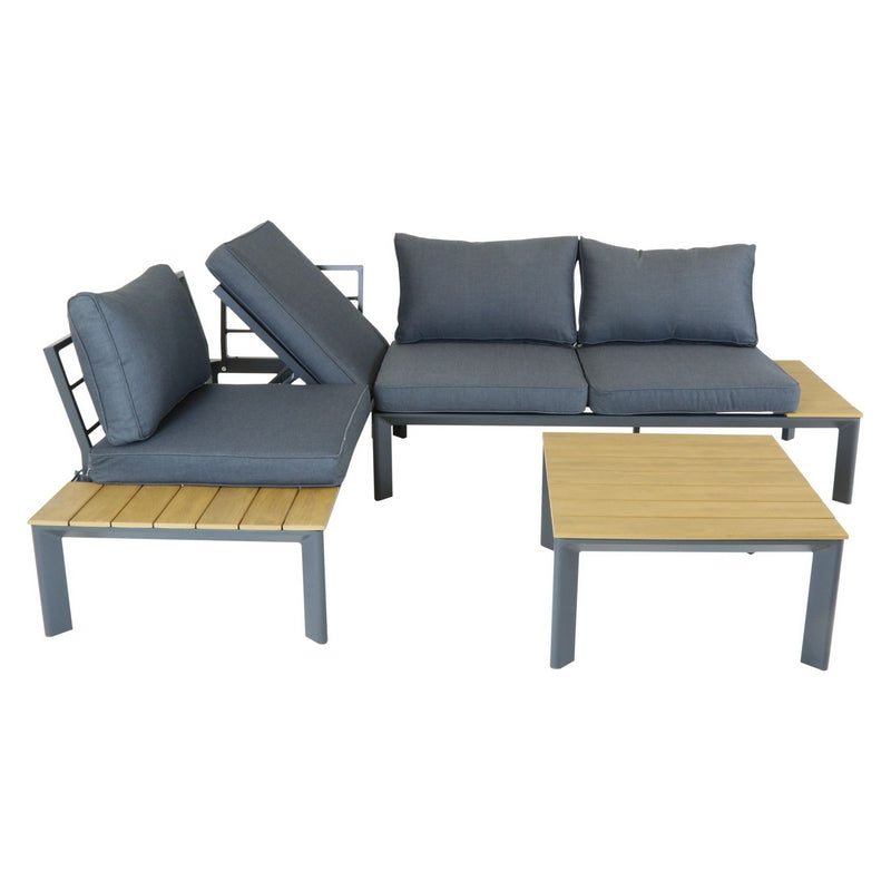 Garden Furniture Set by Wensum - 3 Seats Grey Cushions - Croft Home & Garden