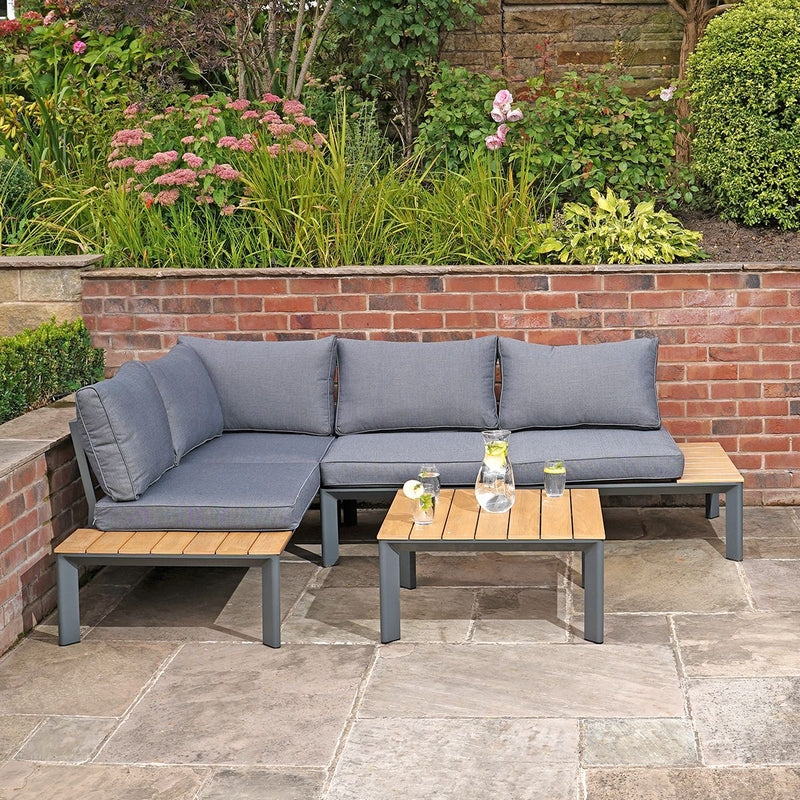 Garden Furniture Set by Wensum - 3 Seats Grey Cushions - Croft Home & Garden