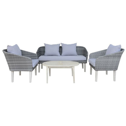 Garden Furniture Set by Wensum - 4 Seats Grey Cushions - Croft Home & Garden