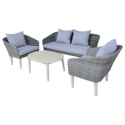 Garden Furniture Set by Wensum - 4 Seats Grey Cushions - Croft Home & Garden