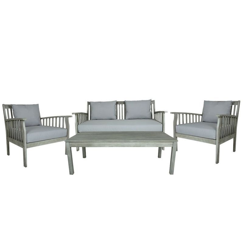 Eco Garden Furniture Set by Wensum - 4 Seats Grey Cushions - Croft Home & Garden