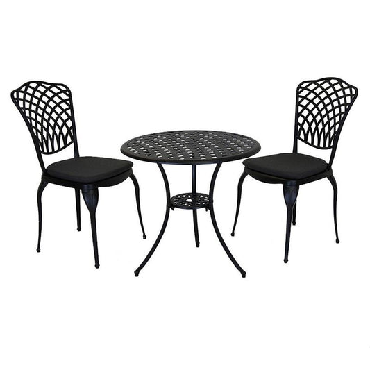 Deco Garden Bistro Set by Wensum - 2 Seats Grey Cushions