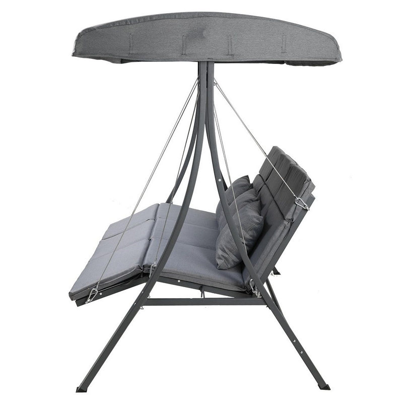 Garden Swing Seat by Wensum - 3 Seat Grey Cushions