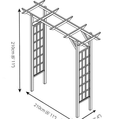 Mercia 6' 10" x 2' 4" Flat Garden Arch - Premium Pressure Treated