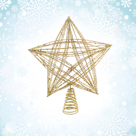 Star Christmas Tree Topper Decoration Gold - 30cm 