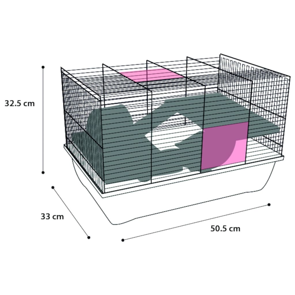 FLAMINGO Hamster Cage Jaro 2 50.5x33x32.5 cm Black and Blue