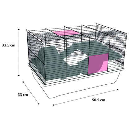 FLAMINGO Hamster Cage Jaro 2 50.5x33x32.5 cm Black and Blue