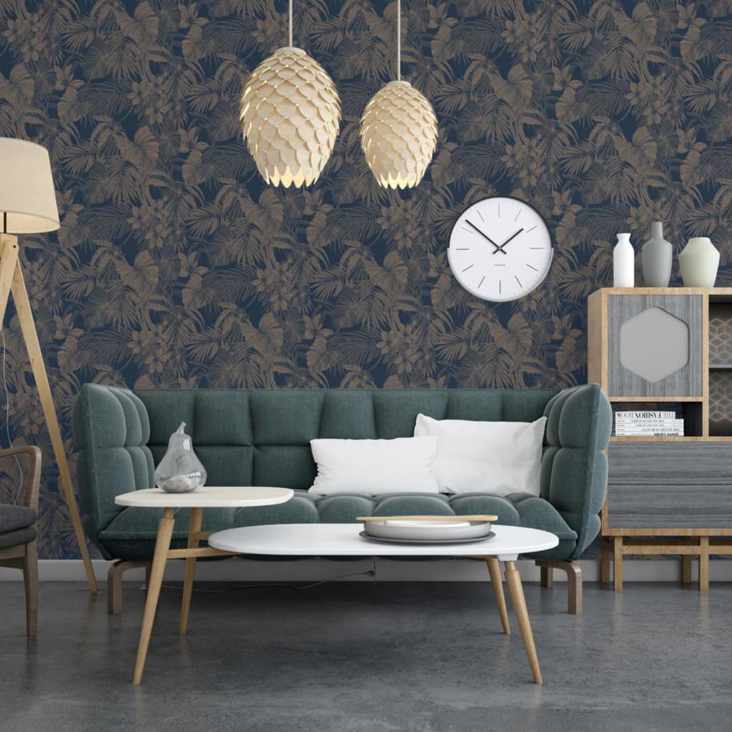 DUTCH WALLCOVERINGS Wallpaper Joelle Silver and Blue