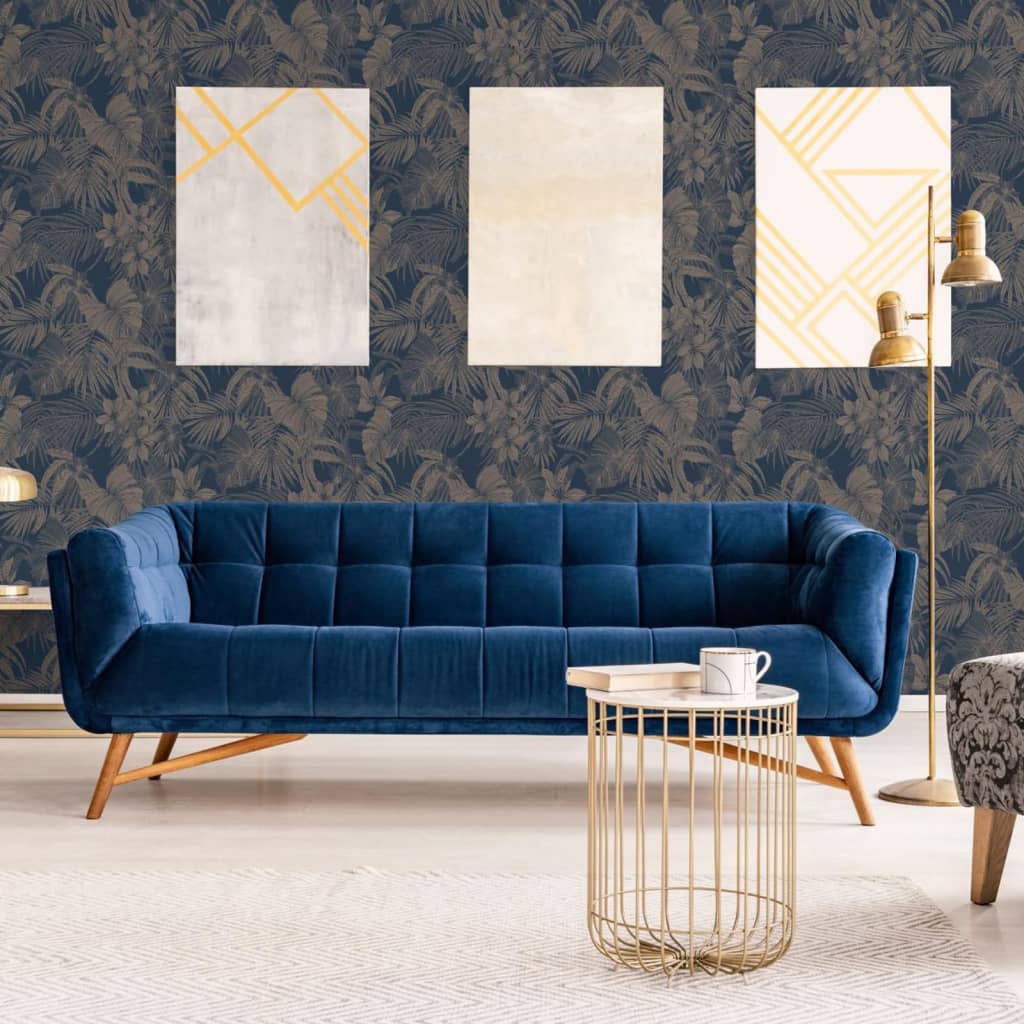 DUTCH WALLCOVERINGS Wallpaper Joelle Silver and Blue