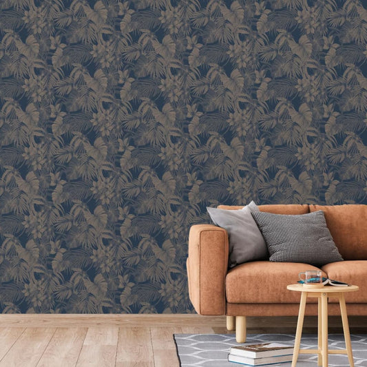 DUTCH WALLCOVERINGS Wallpaper Joelle Silver and Blue