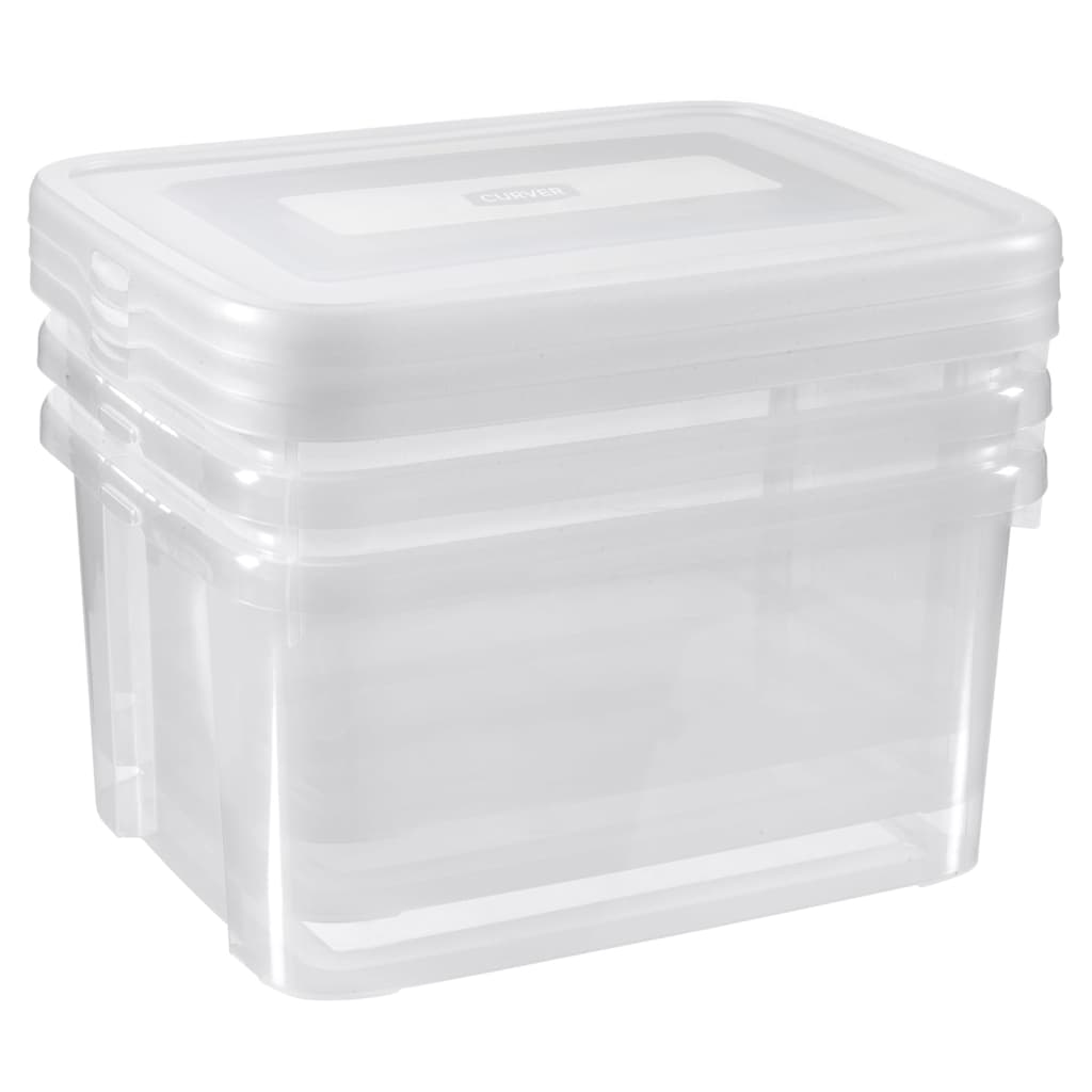 Curver Storage Boxes Set Handy 3x25L Transparent