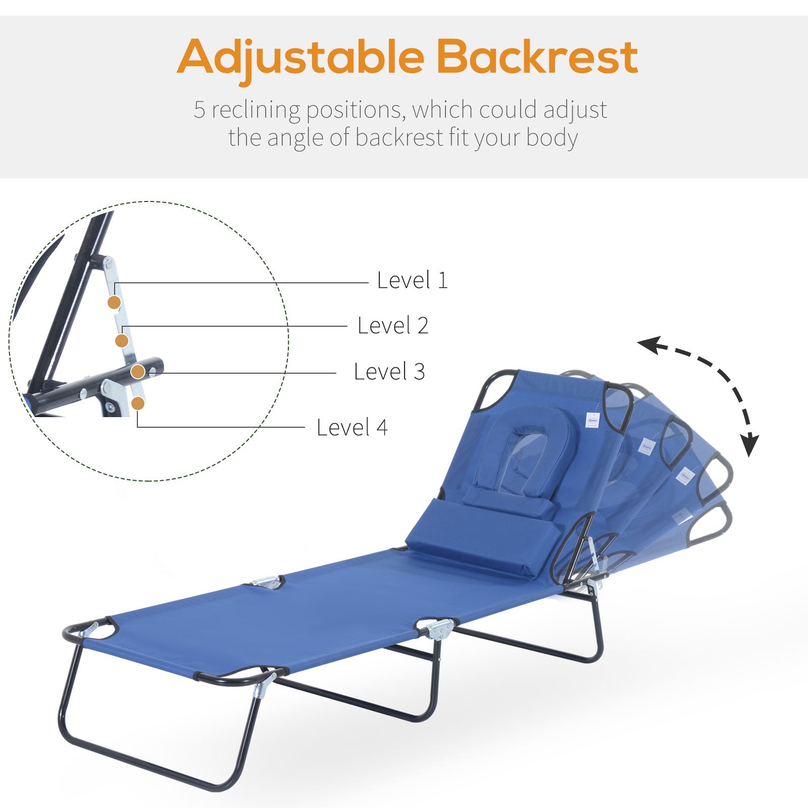 Outsunny Outdoor Foldable Sun Lounger