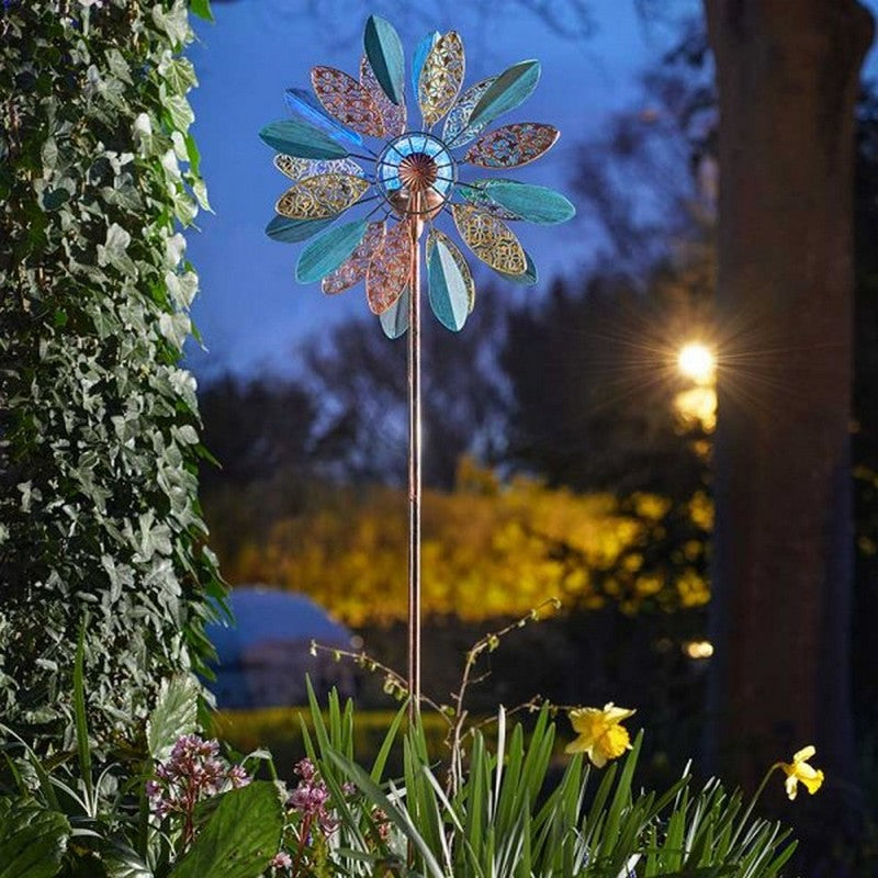 Flower Solar Garden Light Wind spinner Decoration Multicolour LED - 130cm Mistral by Smart Solar