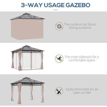 Outsunny 3 x 3 (m) Outdoor Polycarbonate Gazebo