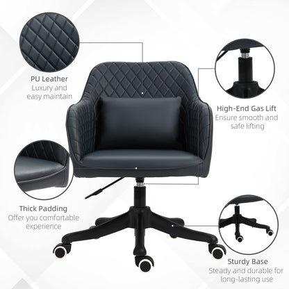 Vinsetto PU Leather Office Chair with Rechargeable Electric Vibration Massage Lumbar Pillow