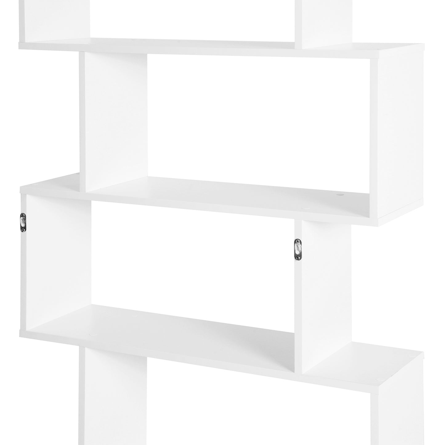 Homcom Particle Board 6-Tier Asymmetrical Shelving Unit White