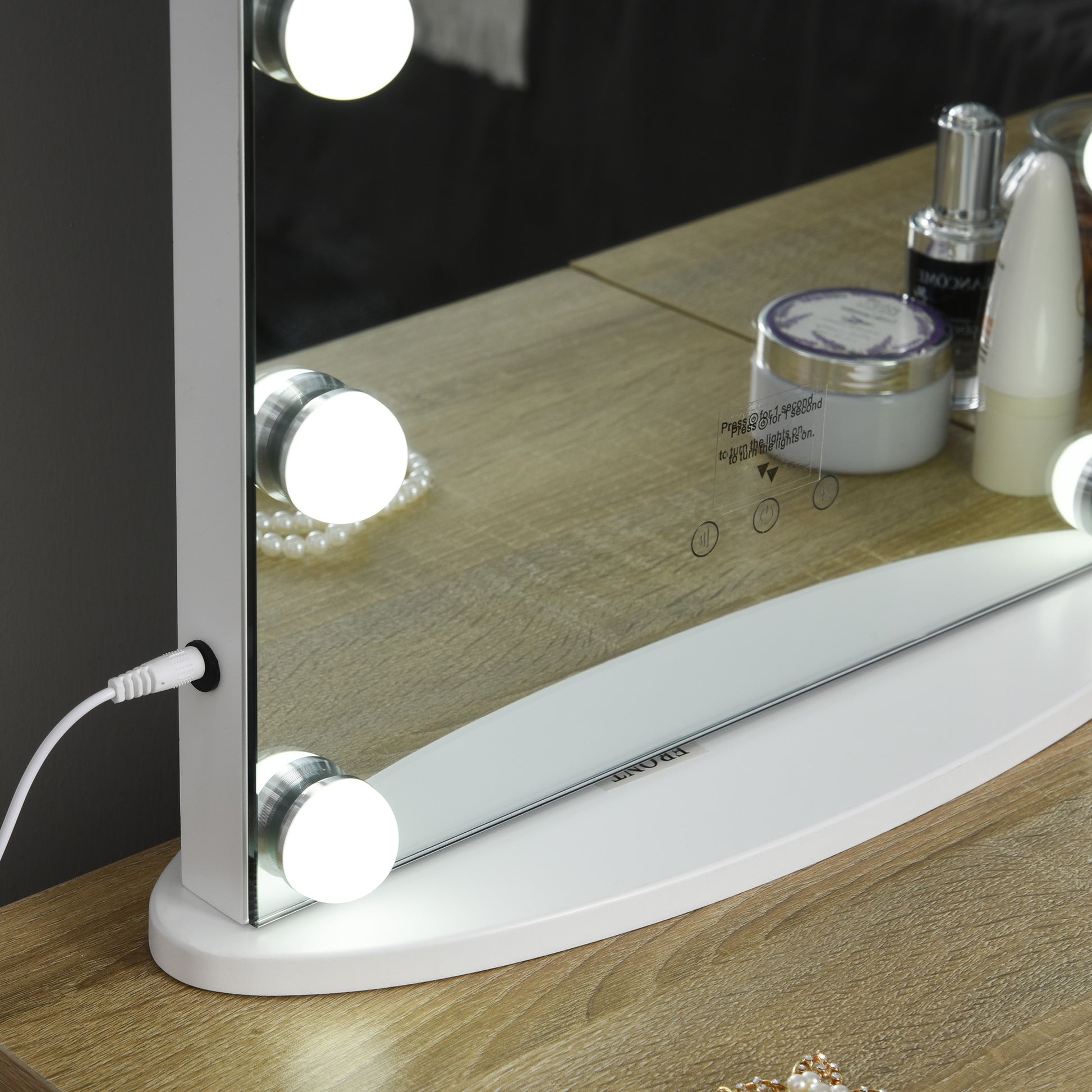 Homcom Hollywood Mirror With Lights For Makeup Dressing Table