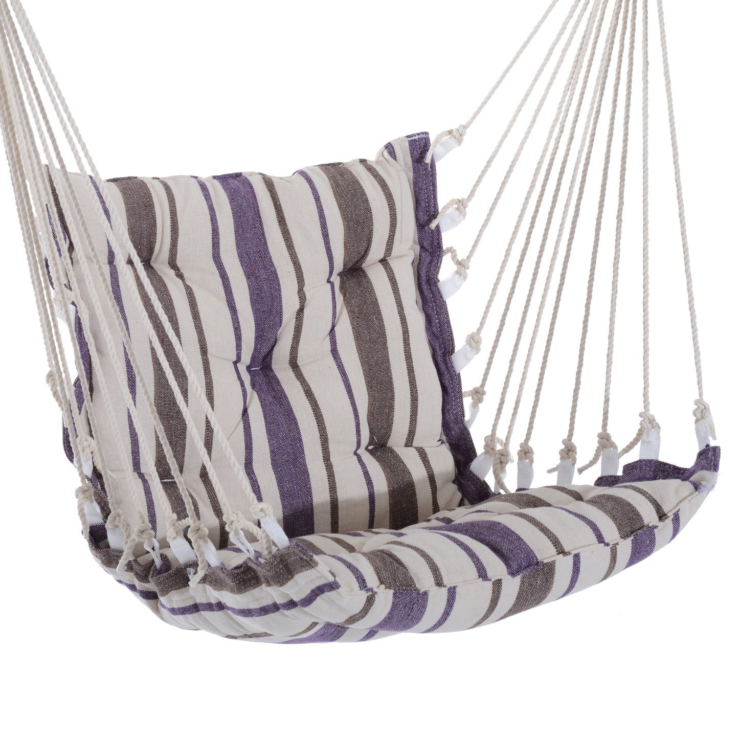 Outsunny Outdoor Hanging Rope Chair with Soft Padded Seat & Backrest