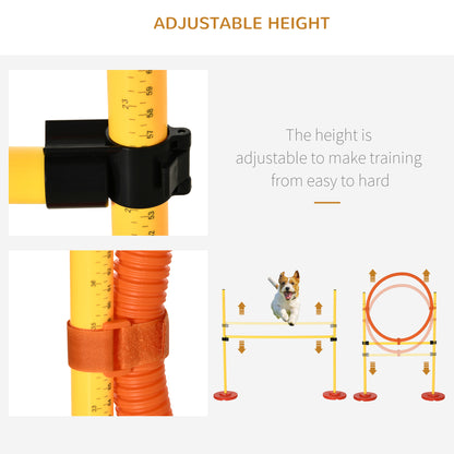 Pawhut Portable Pet Agility Training Obstacle Set For Dogs W/ Adjustable High Jumping Pole