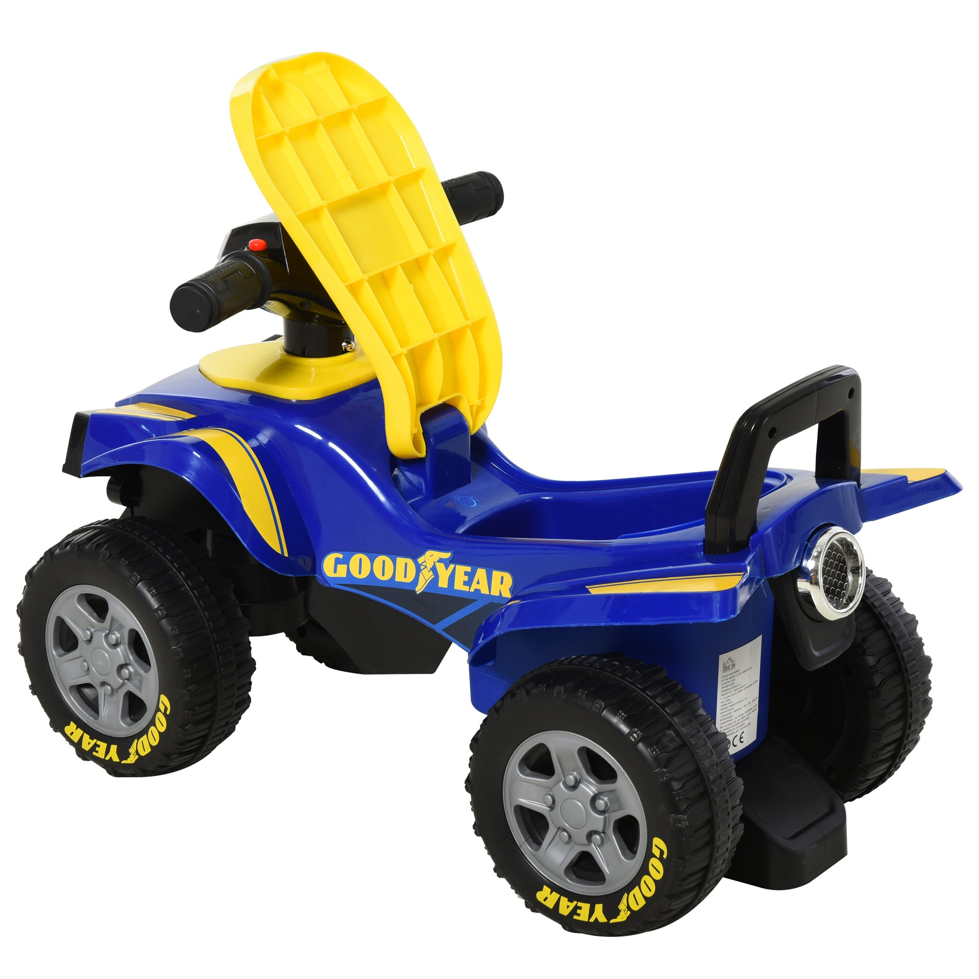 Homcom Toddlers Sound Effect PP Quad Bike Walker Yellow/Blue