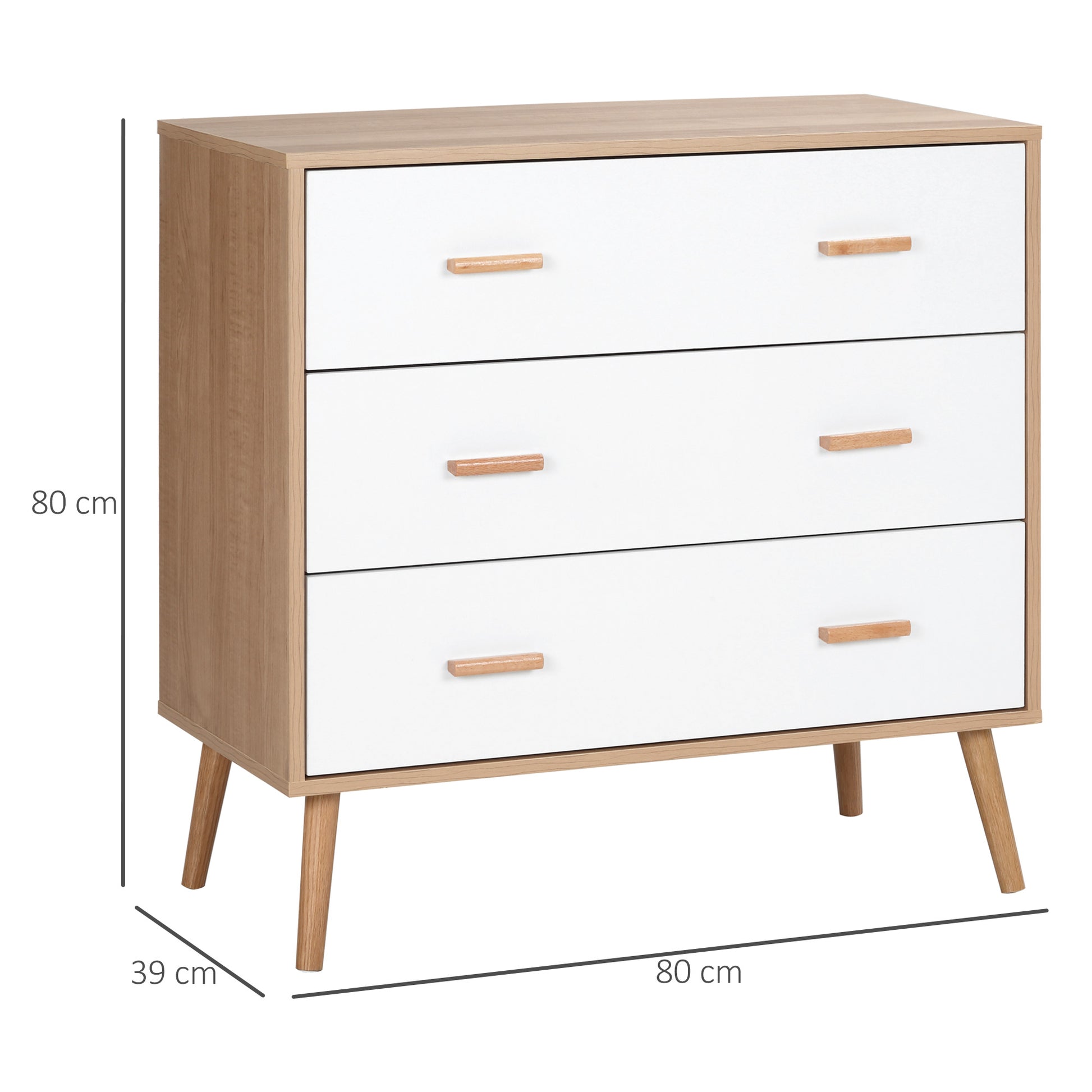 Homcom Chest of Drawers with 3 Drawers