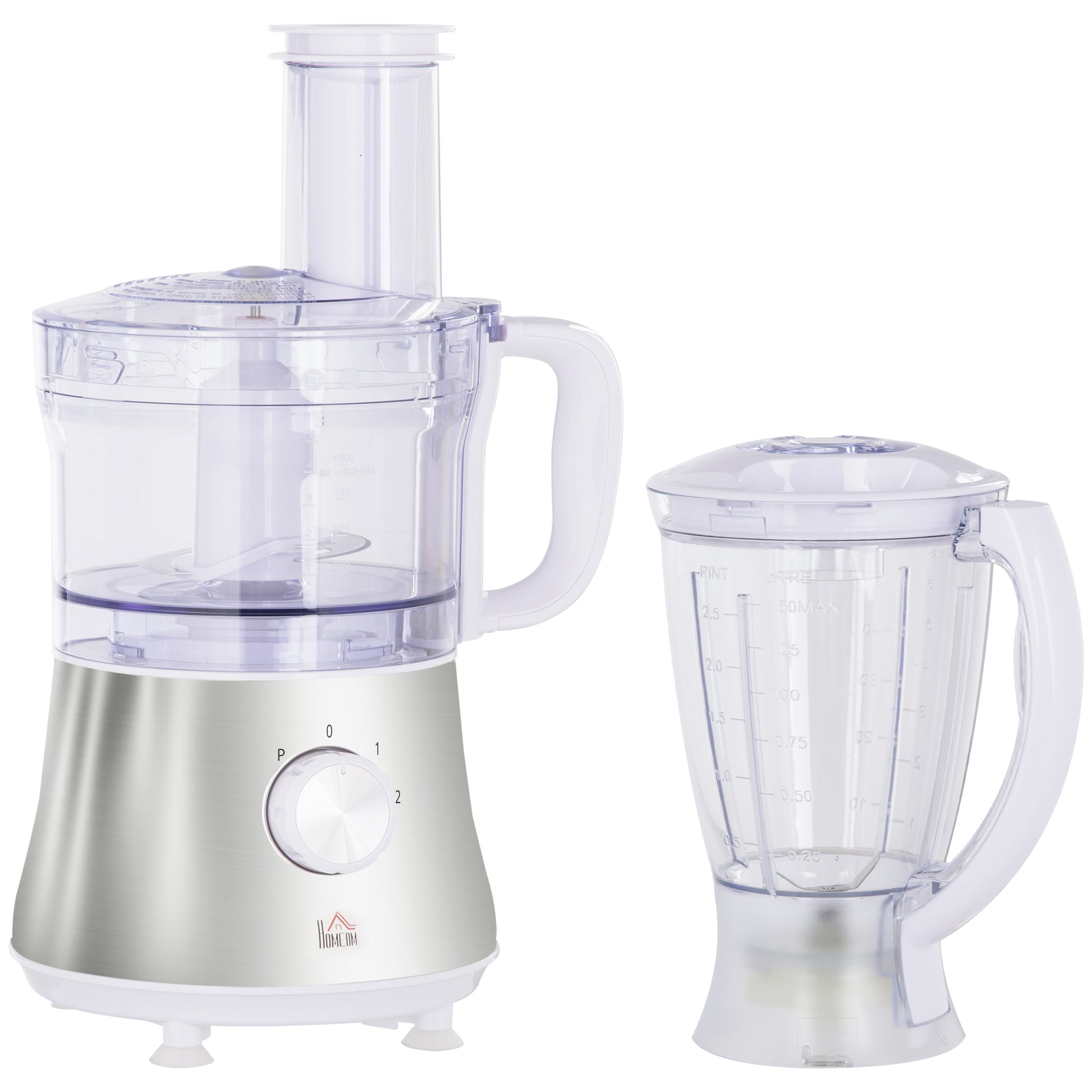 500W 1.5L Two Speed Food Processor White by Homcom