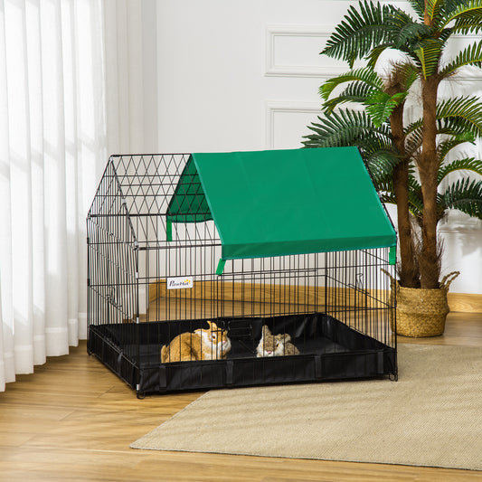 PawHut Guinea Pig Cage Small Animal Habitat Rabbit House