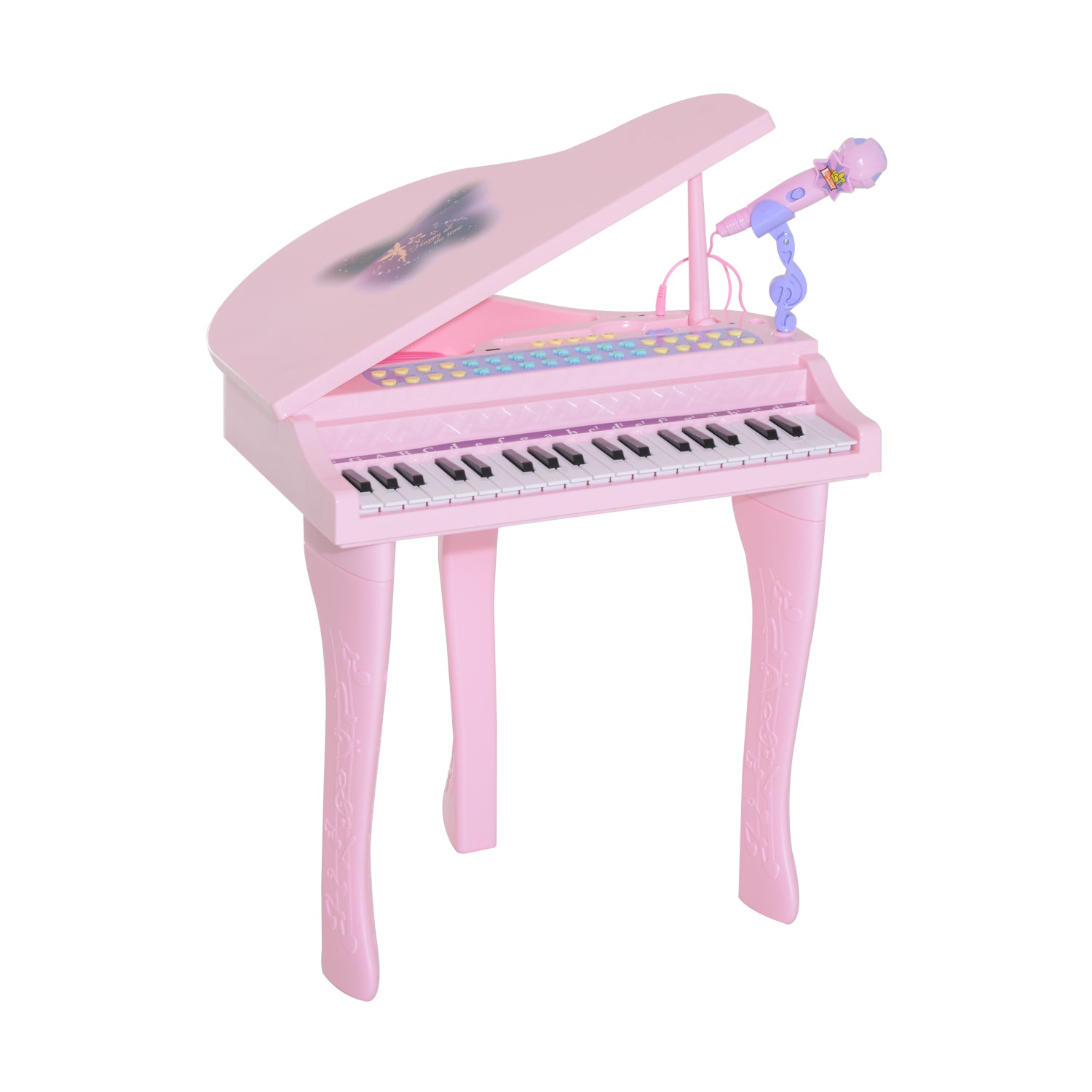 Homcom Mini Electronic Piano W/Stool-Pink