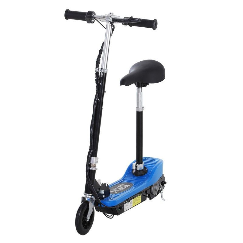 Homcom Foldable Electric Scooter For Kids 12V 120W Withbrake Kickstand -Blue