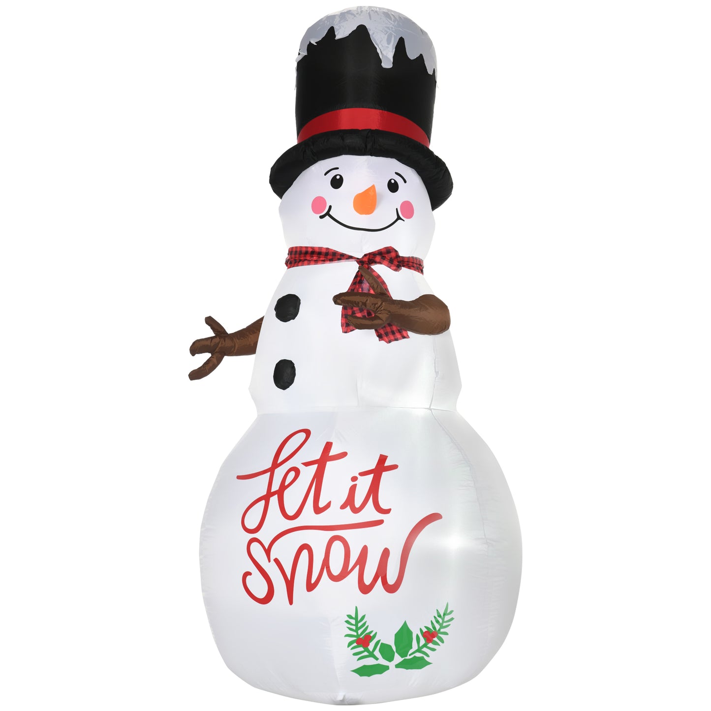 Outsunny 8ft Inflatable Christmas Snowman with Black Hat and Red Scotch Scarf