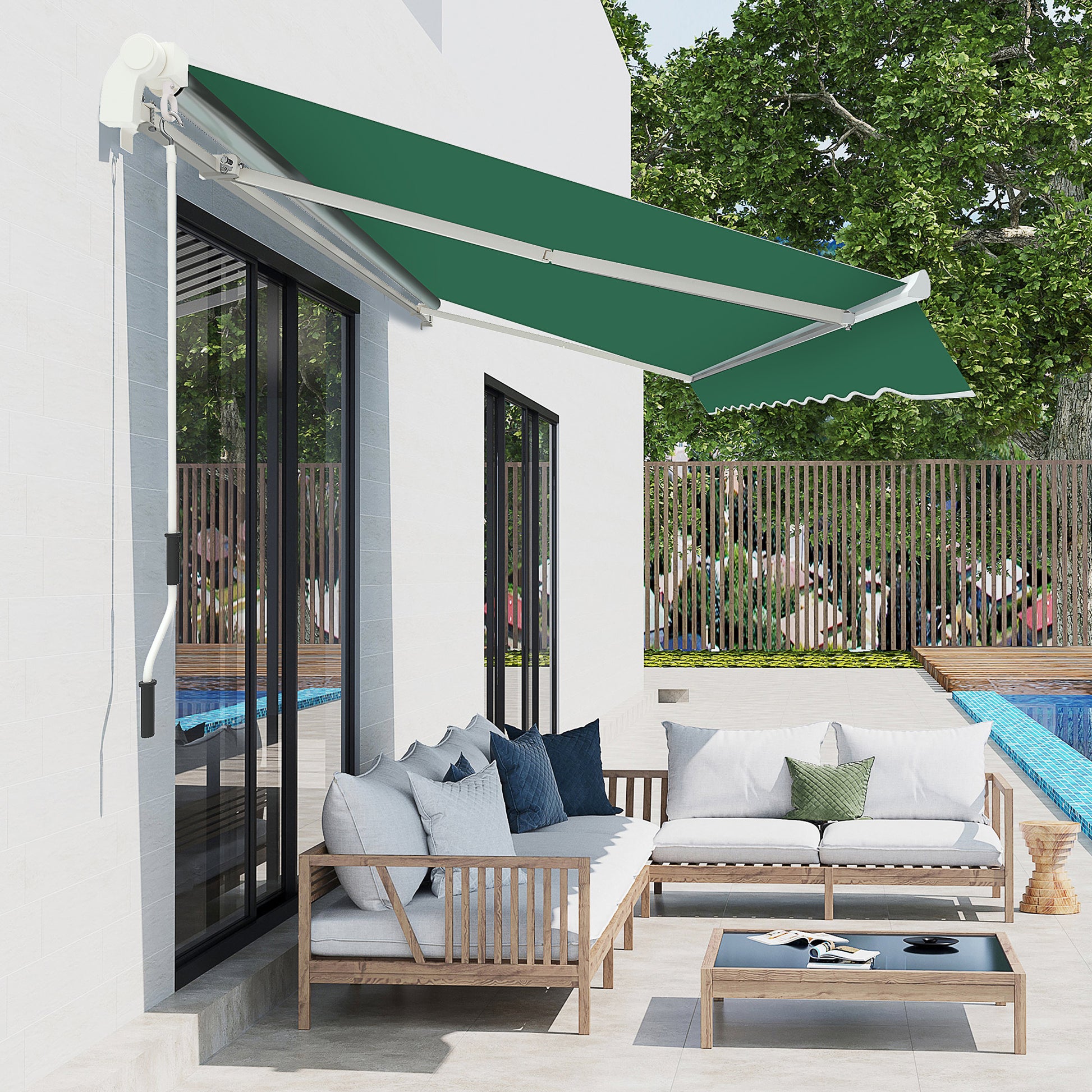 Outsunny Manual Retractable Awning