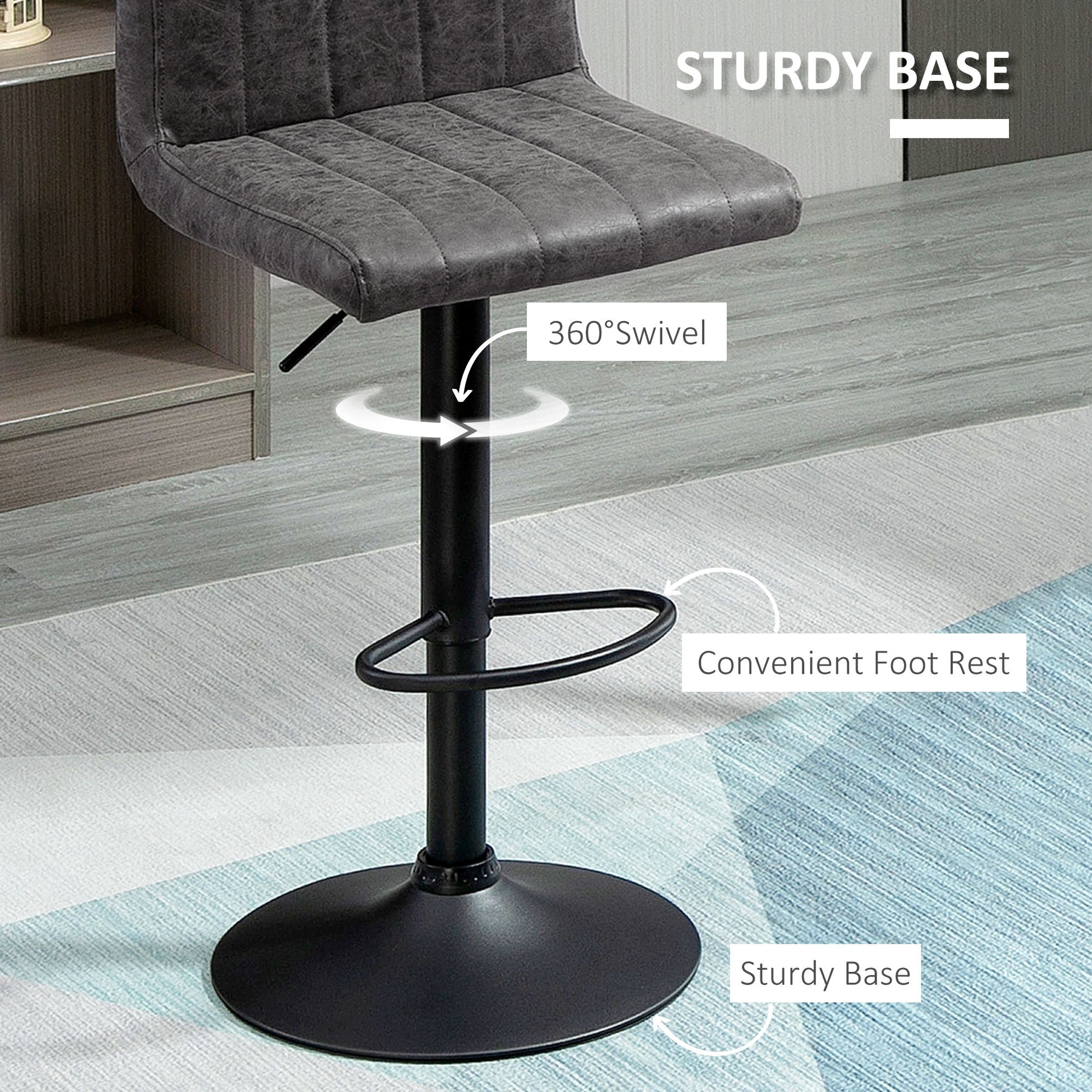 Homcom Adjustable Barstools Set of 2