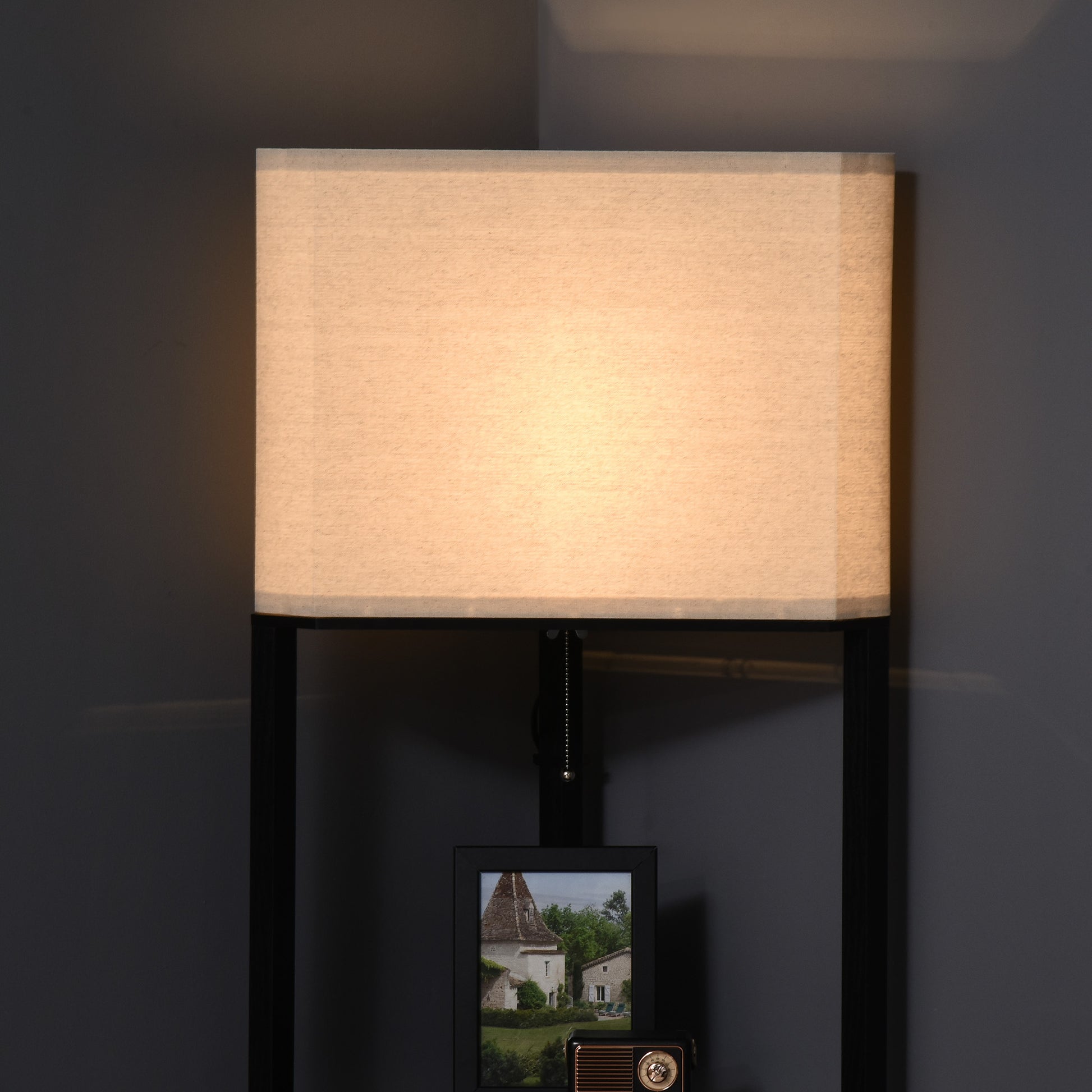 Homcom Corner Floor Lamp with Shelves