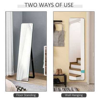 Homcom Full Length Mirror Floor Standing or Wall Mount Dressing Mirror Bedroom Black