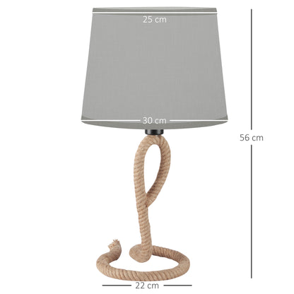 Homcom Nautical Table Lamp with Rope Base for E27 LED Halogen Bulb