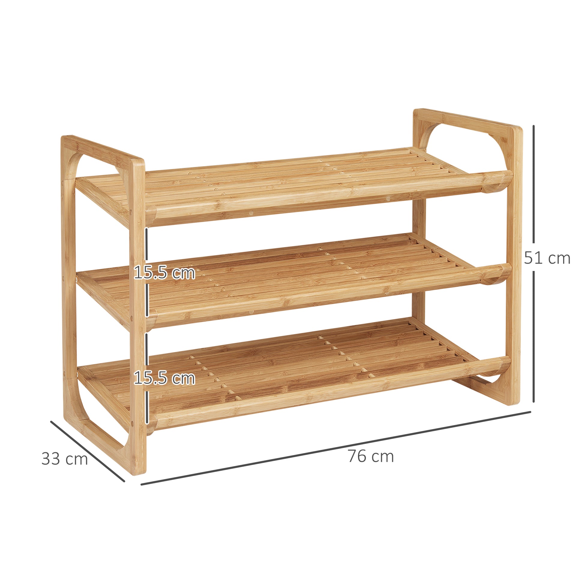 Homcom 3-Tier Shoe Rack