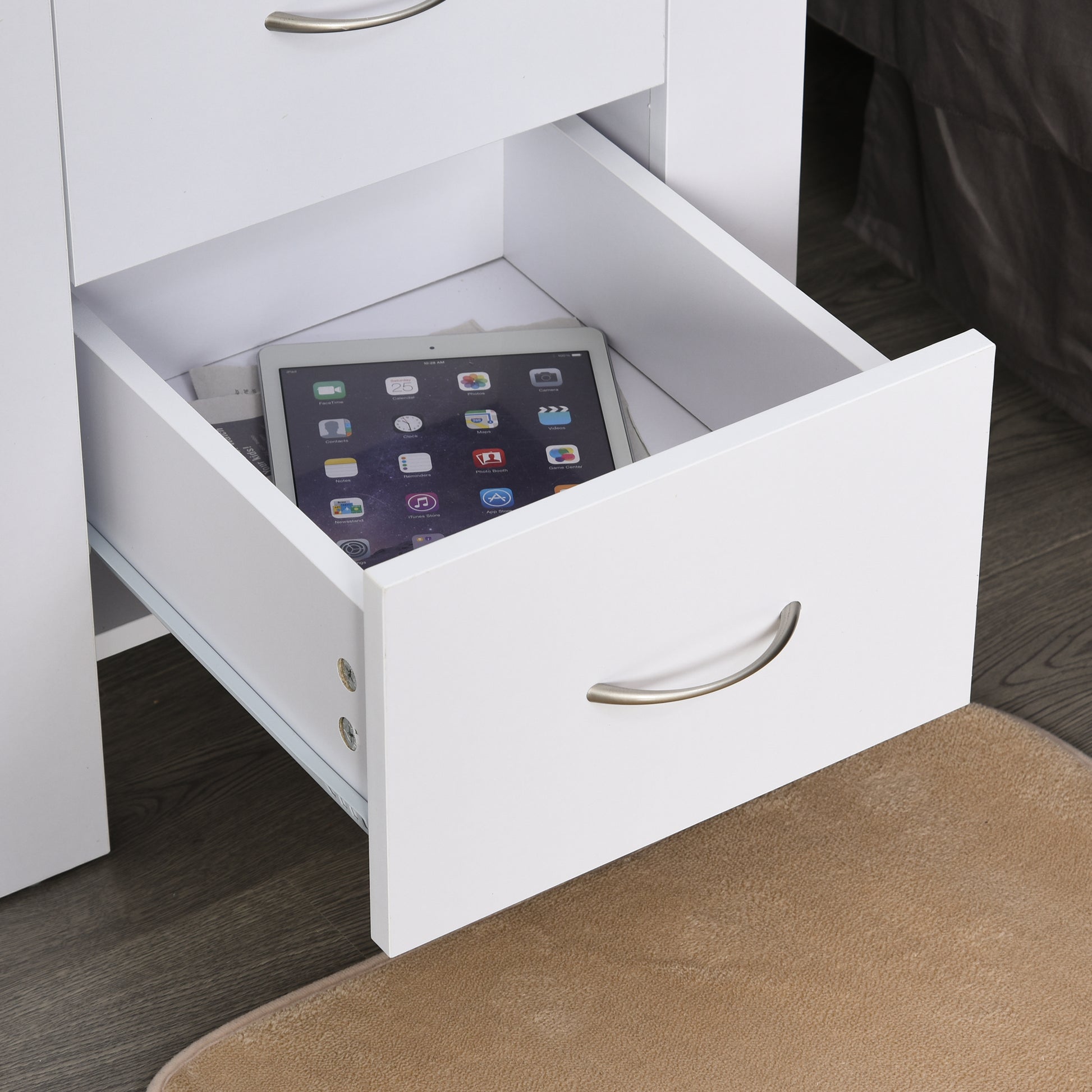 Homcom Bedside Table With 2 Drawers